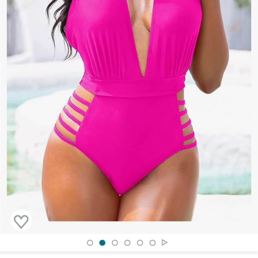 NWT women’s SEXY Vibrant Pink Strappy Swimsuit Sz small